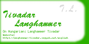 tivadar langhammer business card